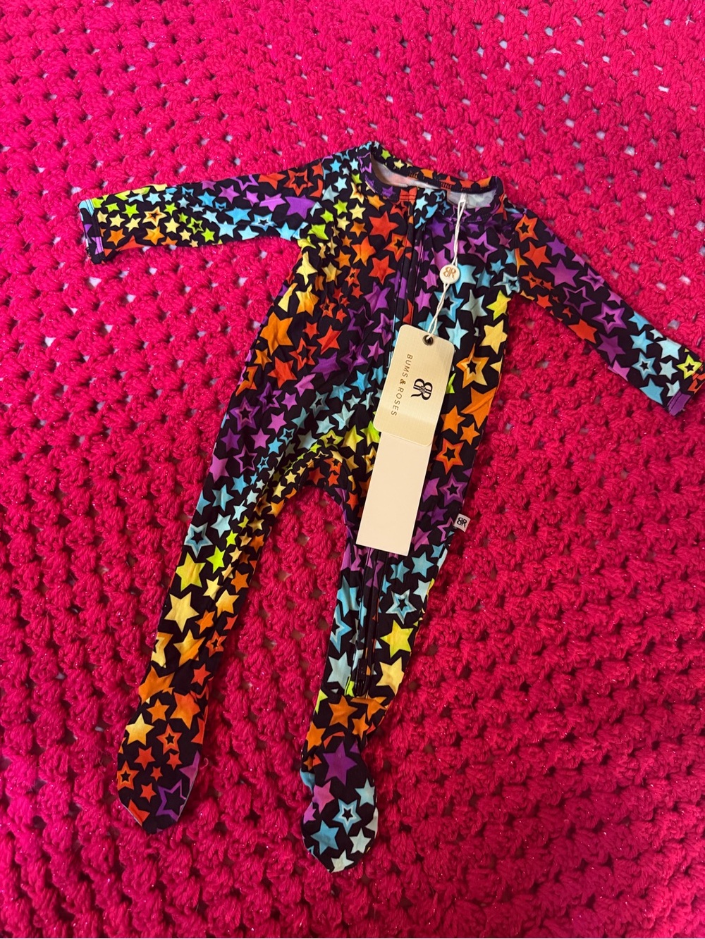 Rainbow Star Footed One-Piece - Multicolor
